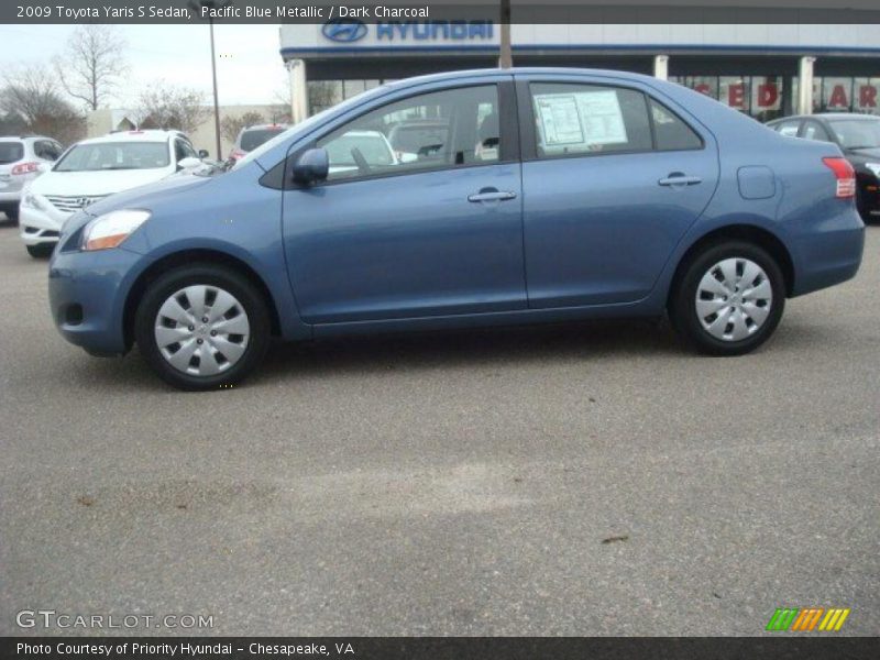 Pacific Blue Metallic / Dark Charcoal 2009 Toyota Yaris S Sedan