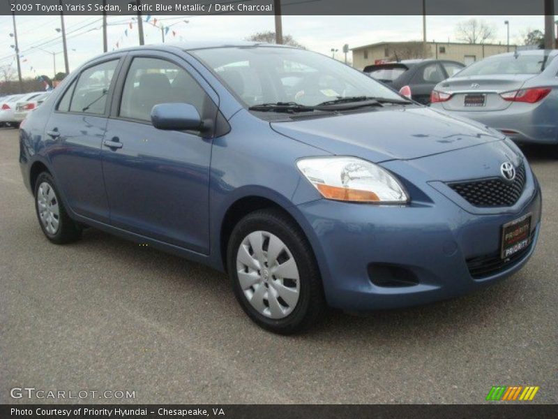 Pacific Blue Metallic / Dark Charcoal 2009 Toyota Yaris S Sedan