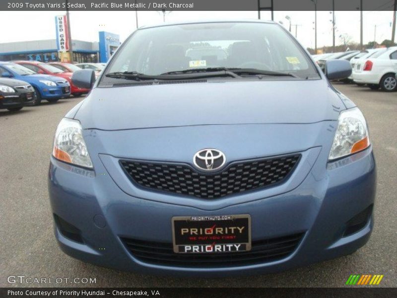 Pacific Blue Metallic / Dark Charcoal 2009 Toyota Yaris S Sedan
