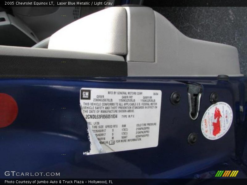 Laser Blue Metallic / Light Gray 2005 Chevrolet Equinox LT