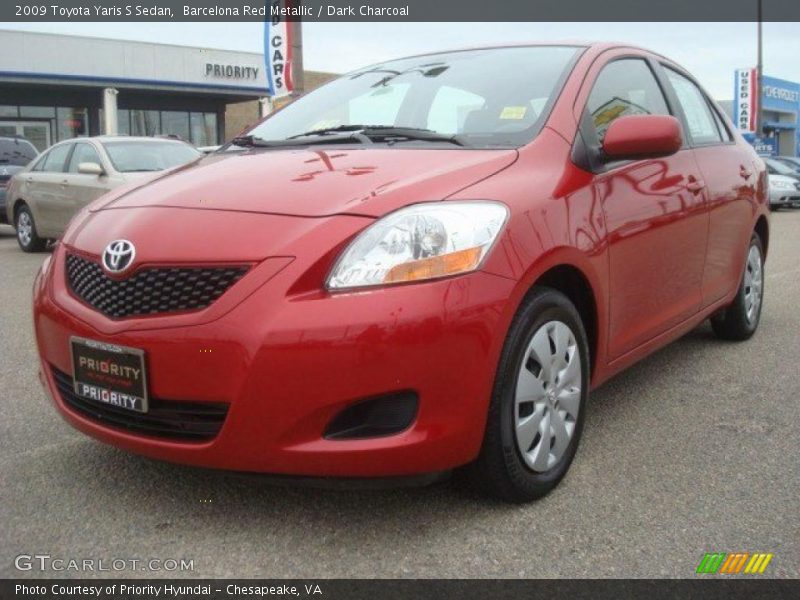 Barcelona Red Metallic / Dark Charcoal 2009 Toyota Yaris S Sedan
