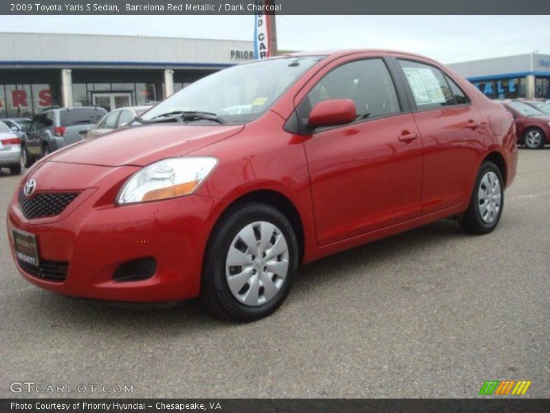 Barcelona Red Metallic / Dark Charcoal 2009 Toyota Yaris S Sedan