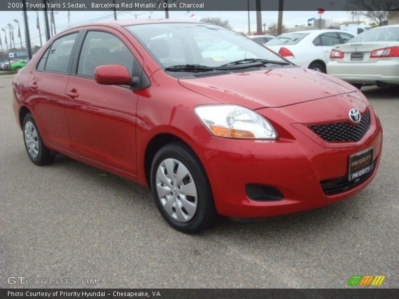 Barcelona Red Metallic / Dark Charcoal 2009 Toyota Yaris S Sedan