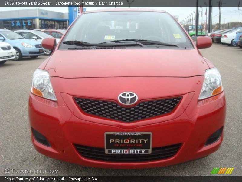 Barcelona Red Metallic / Dark Charcoal 2009 Toyota Yaris S Sedan