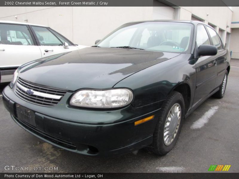 Forest Green Metallic / Gray 2002 Chevrolet Malibu Sedan