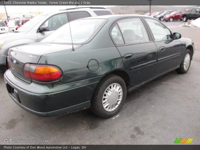 Forest Green Metallic / Gray 2002 Chevrolet Malibu Sedan