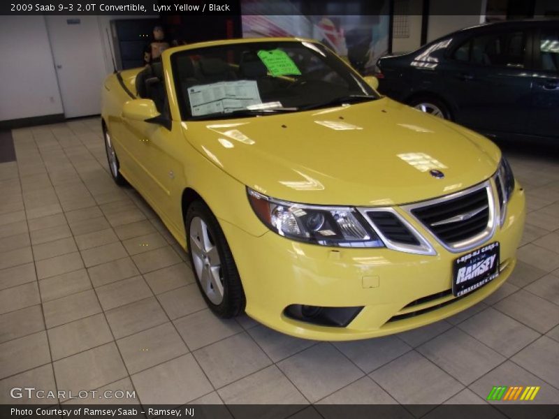 Lynx Yellow / Black 2009 Saab 9-3 2.0T Convertible