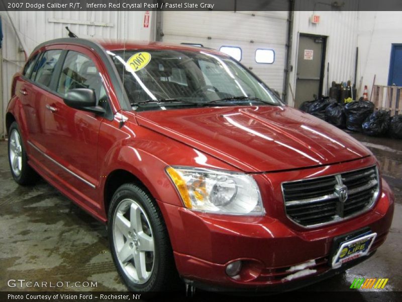 Inferno Red Crystal Pearl / Pastel Slate Gray 2007 Dodge Caliber R/T