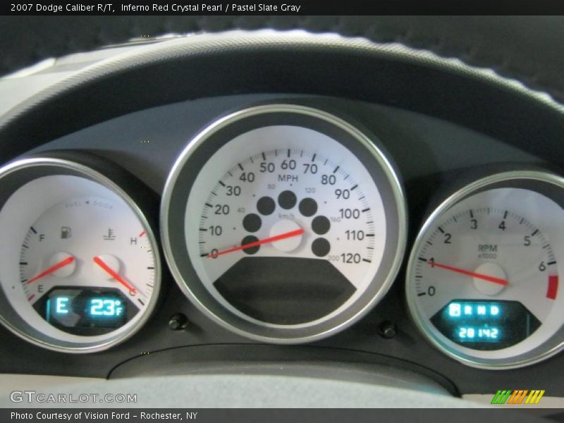 Inferno Red Crystal Pearl / Pastel Slate Gray 2007 Dodge Caliber R/T