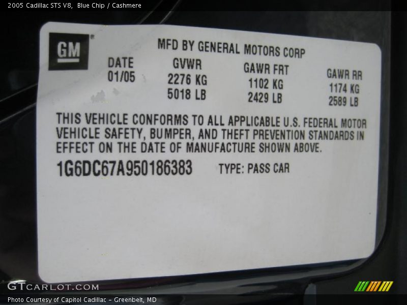 Blue Chip / Cashmere 2005 Cadillac STS V8