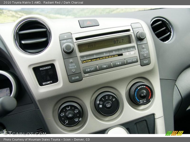 Controls of 2010 Matrix S AWD