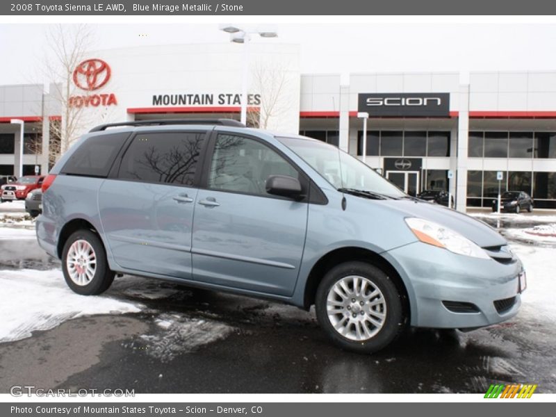 Blue Mirage Metallic / Stone 2008 Toyota Sienna LE AWD