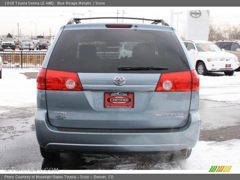 Blue Mirage Metallic / Stone 2008 Toyota Sienna LE AWD