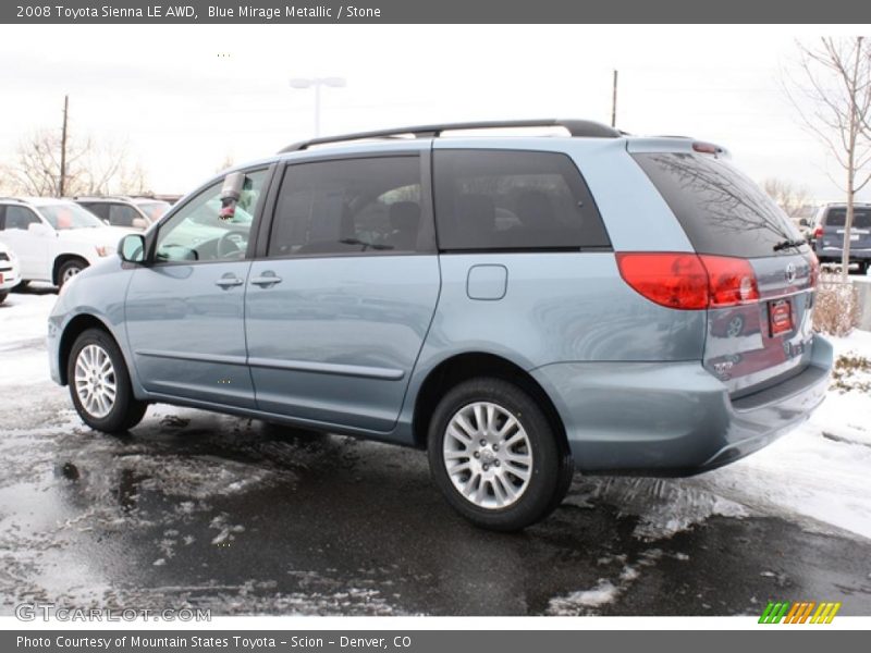 Blue Mirage Metallic / Stone 2008 Toyota Sienna LE AWD