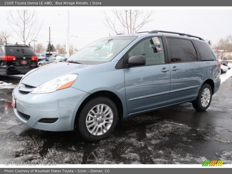 Blue Mirage Metallic / Stone 2008 Toyota Sienna LE AWD
