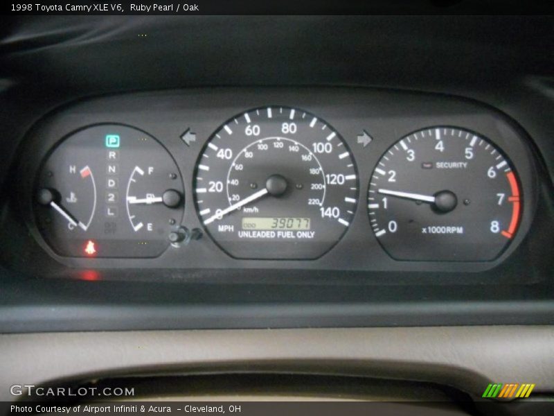 Ruby Pearl / Oak 1998 Toyota Camry XLE V6