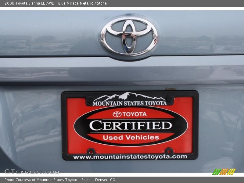 Blue Mirage Metallic / Stone 2008 Toyota Sienna LE AWD