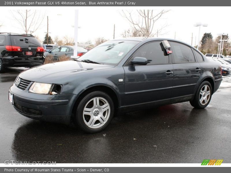 Blue Anthracite Pearl / Gray 2001 Volkswagen Passat GLX V6 4Motion Sedan