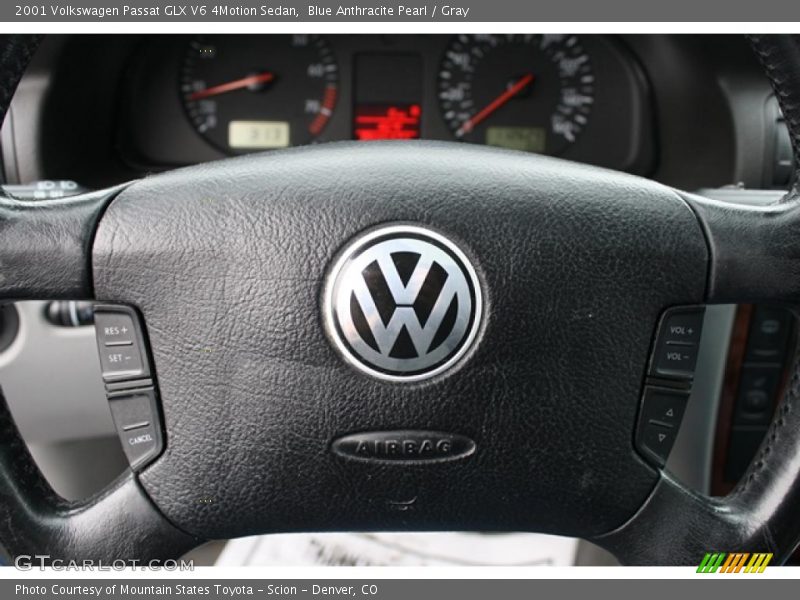 Blue Anthracite Pearl / Gray 2001 Volkswagen Passat GLX V6 4Motion Sedan