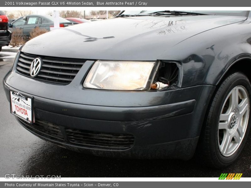 Blue Anthracite Pearl / Gray 2001 Volkswagen Passat GLX V6 4Motion Sedan