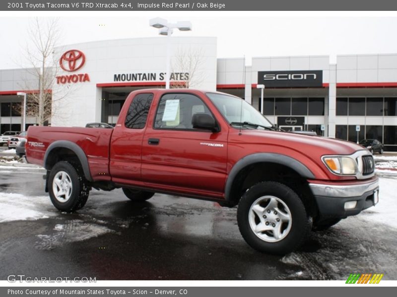 Impulse Red Pearl / Oak Beige 2001 Toyota Tacoma V6 TRD Xtracab 4x4