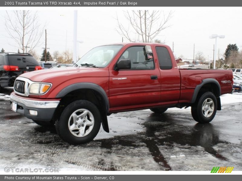 Impulse Red Pearl / Oak Beige 2001 Toyota Tacoma V6 TRD Xtracab 4x4