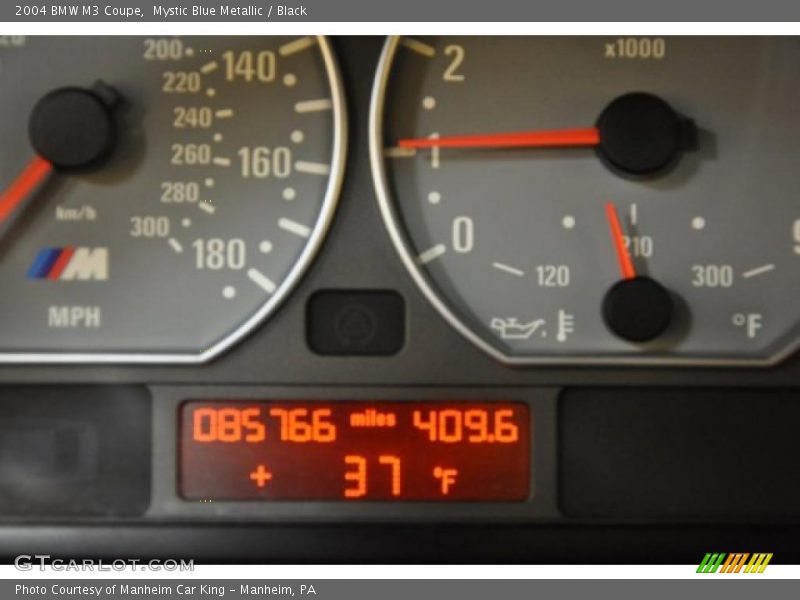 Mystic Blue Metallic / Black 2004 BMW M3 Coupe