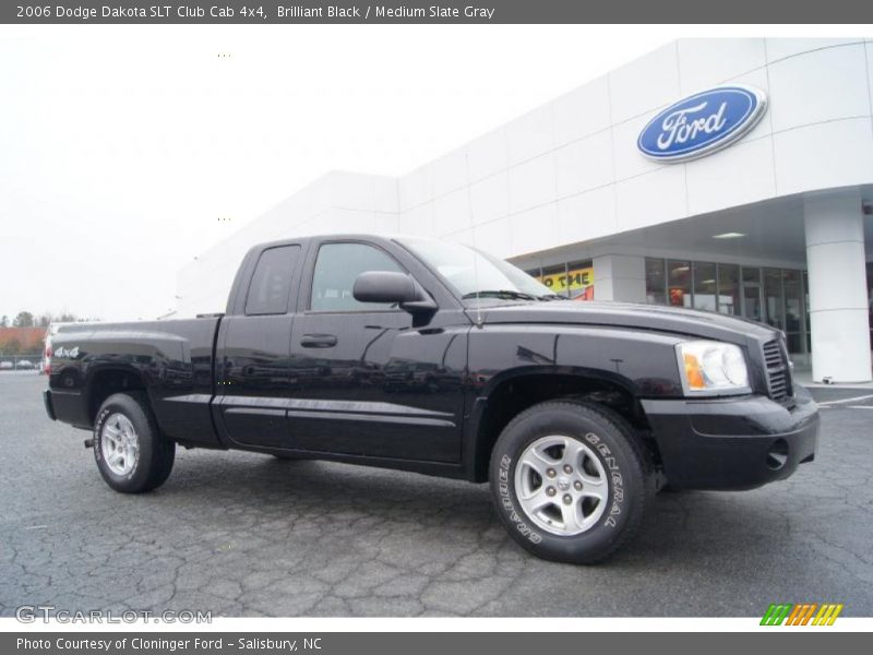 Brilliant Black / Medium Slate Gray 2006 Dodge Dakota SLT Club Cab 4x4