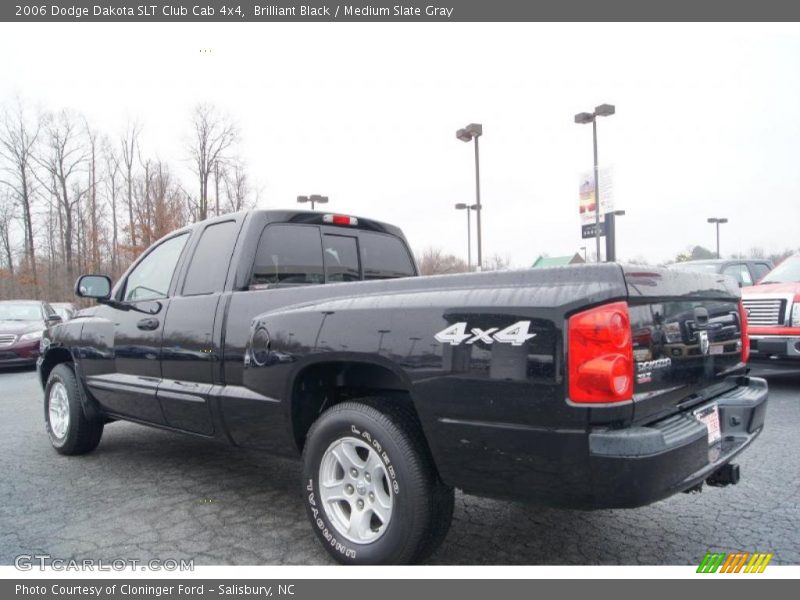Brilliant Black / Medium Slate Gray 2006 Dodge Dakota SLT Club Cab 4x4