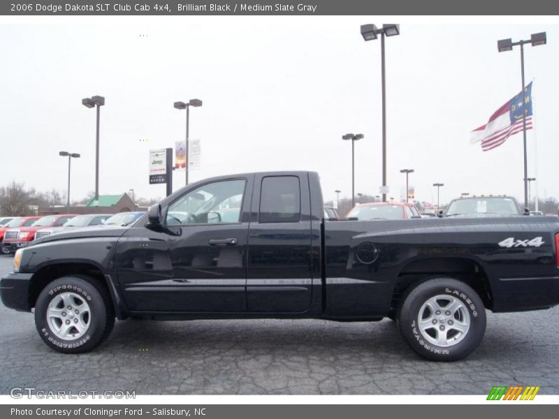 Brilliant Black / Medium Slate Gray 2006 Dodge Dakota SLT Club Cab 4x4