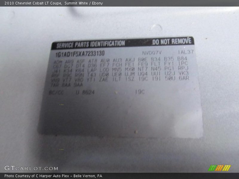 Summit White / Ebony 2010 Chevrolet Cobalt LT Coupe