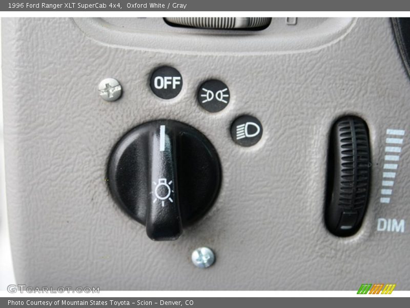 Controls of 1996 Ranger XLT SuperCab 4x4