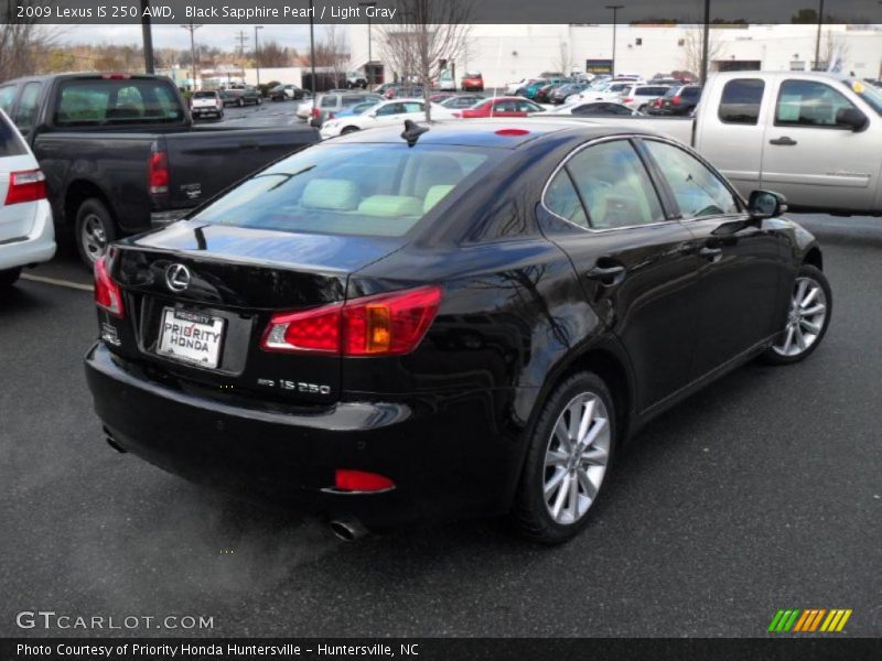 Black Sapphire Pearl / Light Gray 2009 Lexus IS 250 AWD