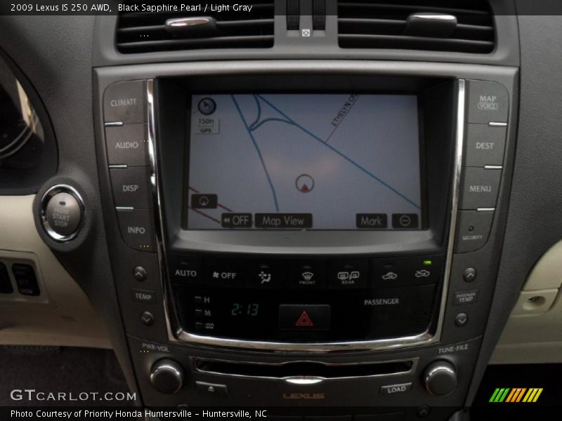 Black Sapphire Pearl / Light Gray 2009 Lexus IS 250 AWD