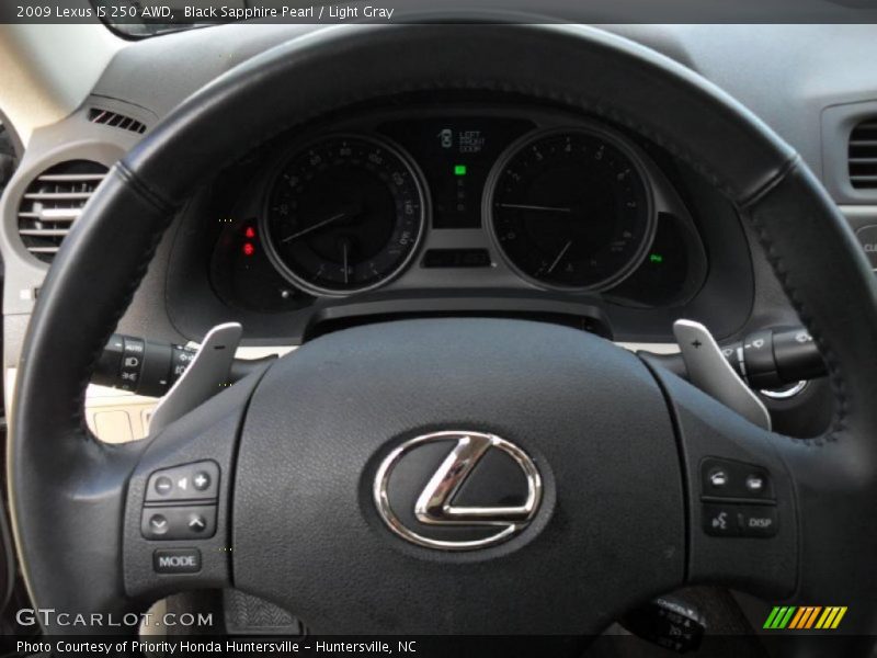 Black Sapphire Pearl / Light Gray 2009 Lexus IS 250 AWD