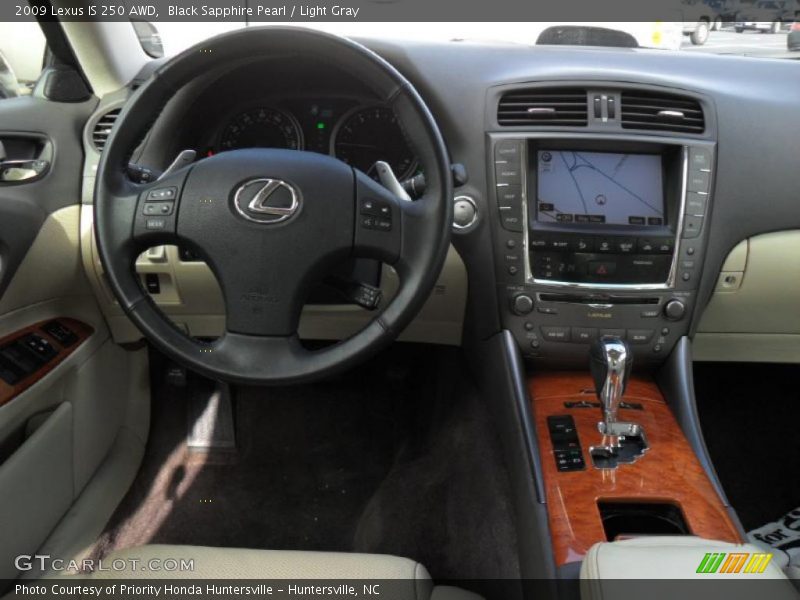 Black Sapphire Pearl / Light Gray 2009 Lexus IS 250 AWD