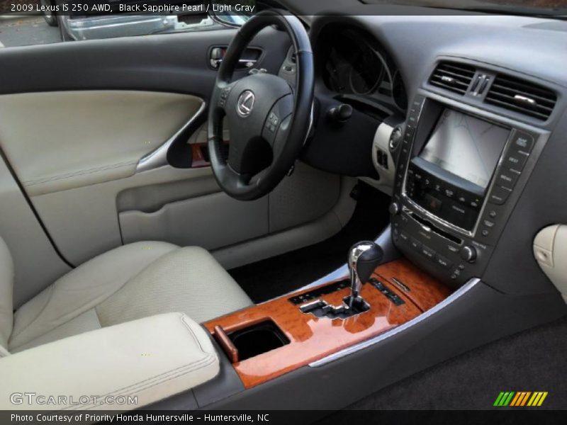 Black Sapphire Pearl / Light Gray 2009 Lexus IS 250 AWD