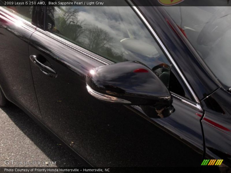 Black Sapphire Pearl / Light Gray 2009 Lexus IS 250 AWD