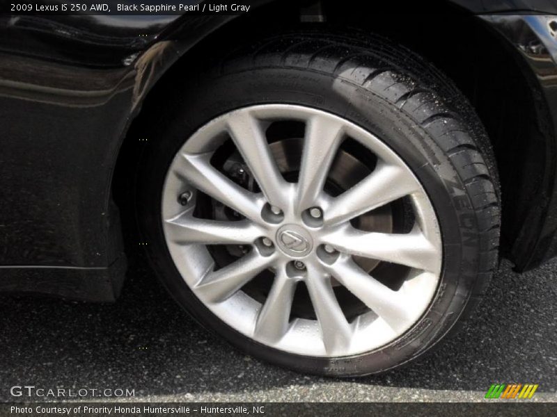 Black Sapphire Pearl / Light Gray 2009 Lexus IS 250 AWD