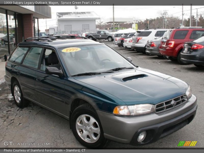 Spruce Green Pearl / Gray 1999 Subaru Legacy Outback Wagon