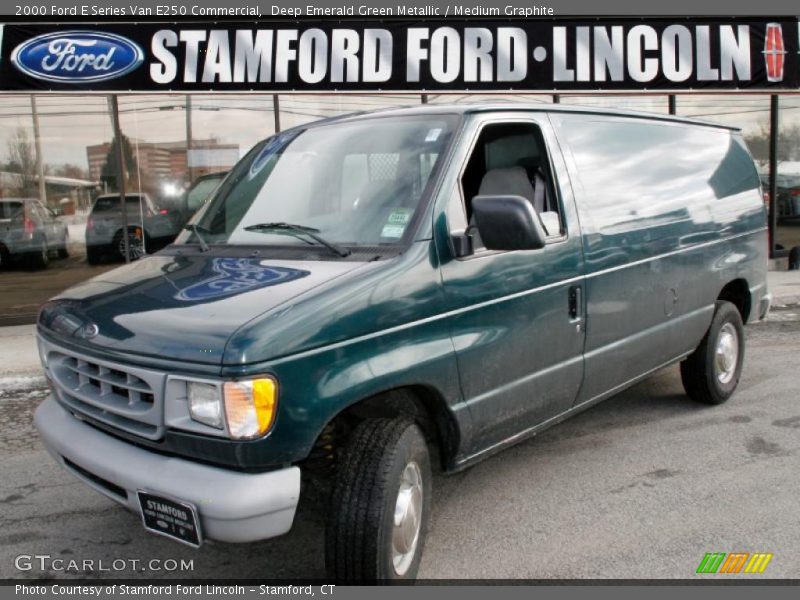Deep Emerald Green Metallic / Medium Graphite 2000 Ford E Series Van E250 Commercial