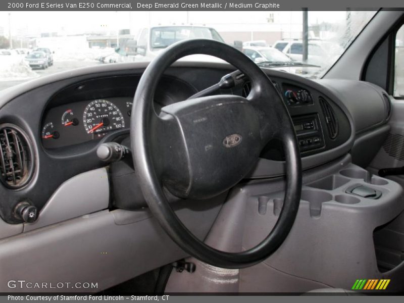 Deep Emerald Green Metallic / Medium Graphite 2000 Ford E Series Van E250 Commercial