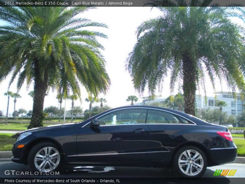 Capri Blue Metallic / Almond Beige 2010 Mercedes-Benz E 350 Coupe