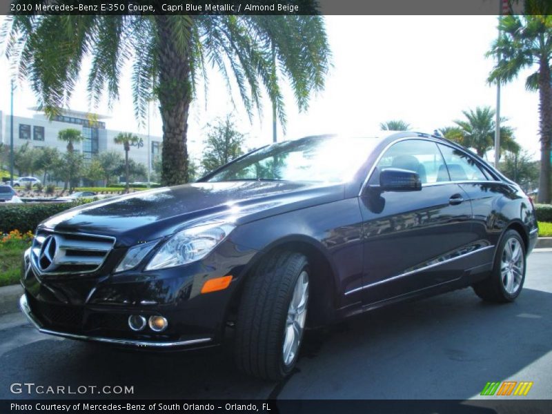 Capri Blue Metallic / Almond Beige 2010 Mercedes-Benz E 350 Coupe