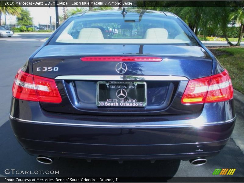 Capri Blue Metallic / Almond Beige 2010 Mercedes-Benz E 350 Coupe