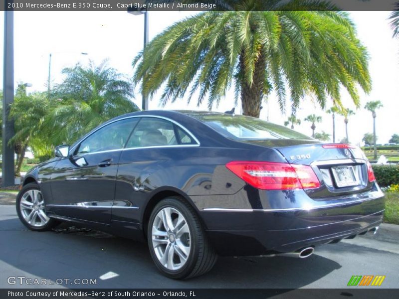 Capri Blue Metallic / Almond Beige 2010 Mercedes-Benz E 350 Coupe