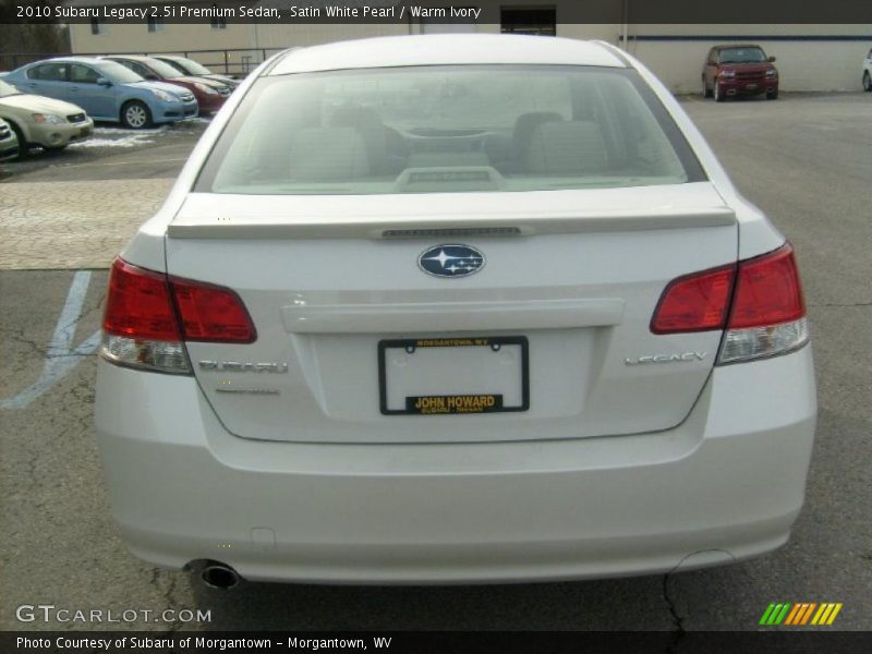 Satin White Pearl / Warm Ivory 2010 Subaru Legacy 2.5i Premium Sedan