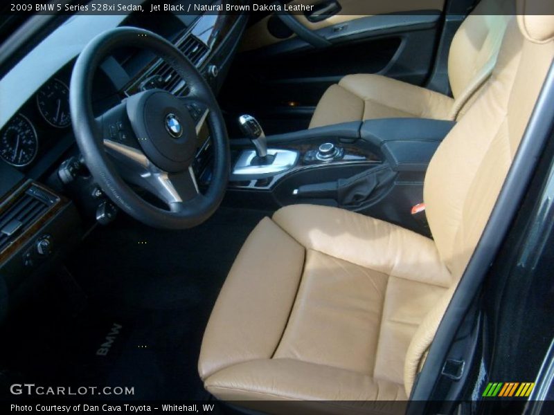 Jet Black / Natural Brown Dakota Leather 2009 BMW 5 Series 528xi Sedan