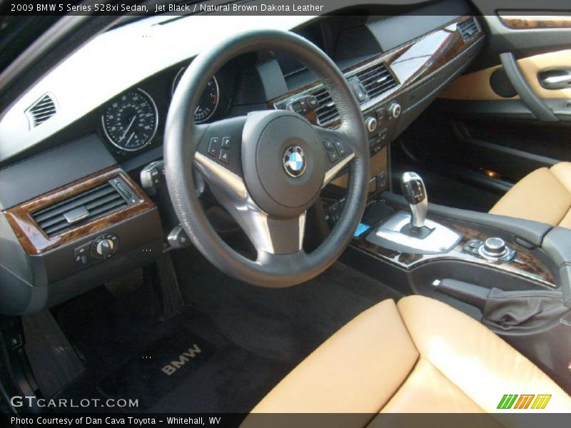 Jet Black / Natural Brown Dakota Leather 2009 BMW 5 Series 528xi Sedan