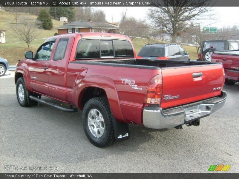 Impulse Red Pearl / Graphite Gray 2008 Toyota Tacoma V6 TRD  Access Cab 4x4